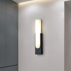 Modern White Stone Metal Wall Sconce Warm Light LED
