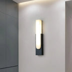Modern White Stone Metal Wall Sconce Warm Light LED