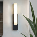 Modern White Stone Metal Wall Sconce Warm Light LED