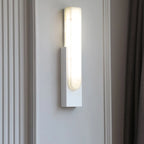 Modern White Stone Metal Wall Sconce Warm Light LED