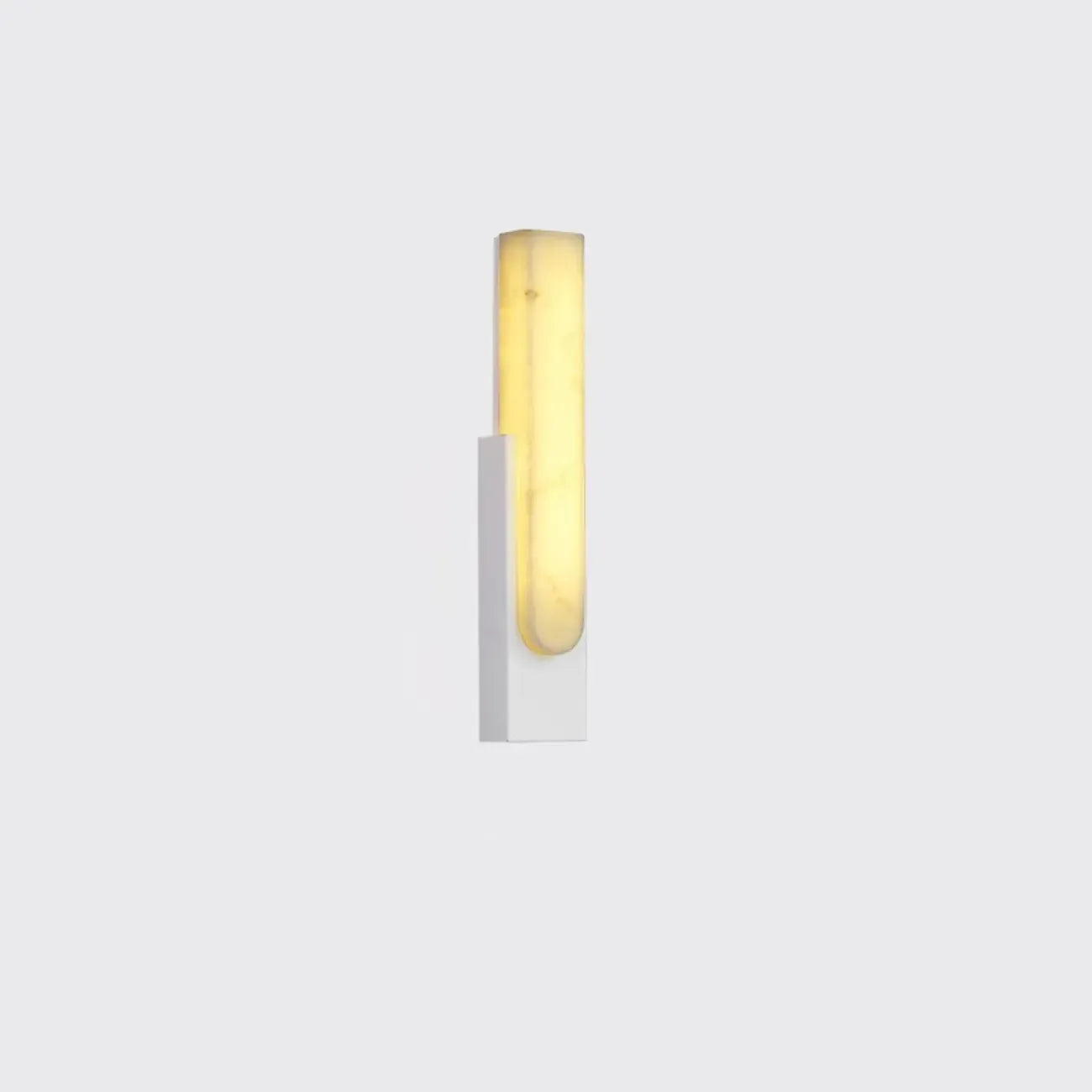 Modern White Stone Metal Wall Sconce Warm Light LED