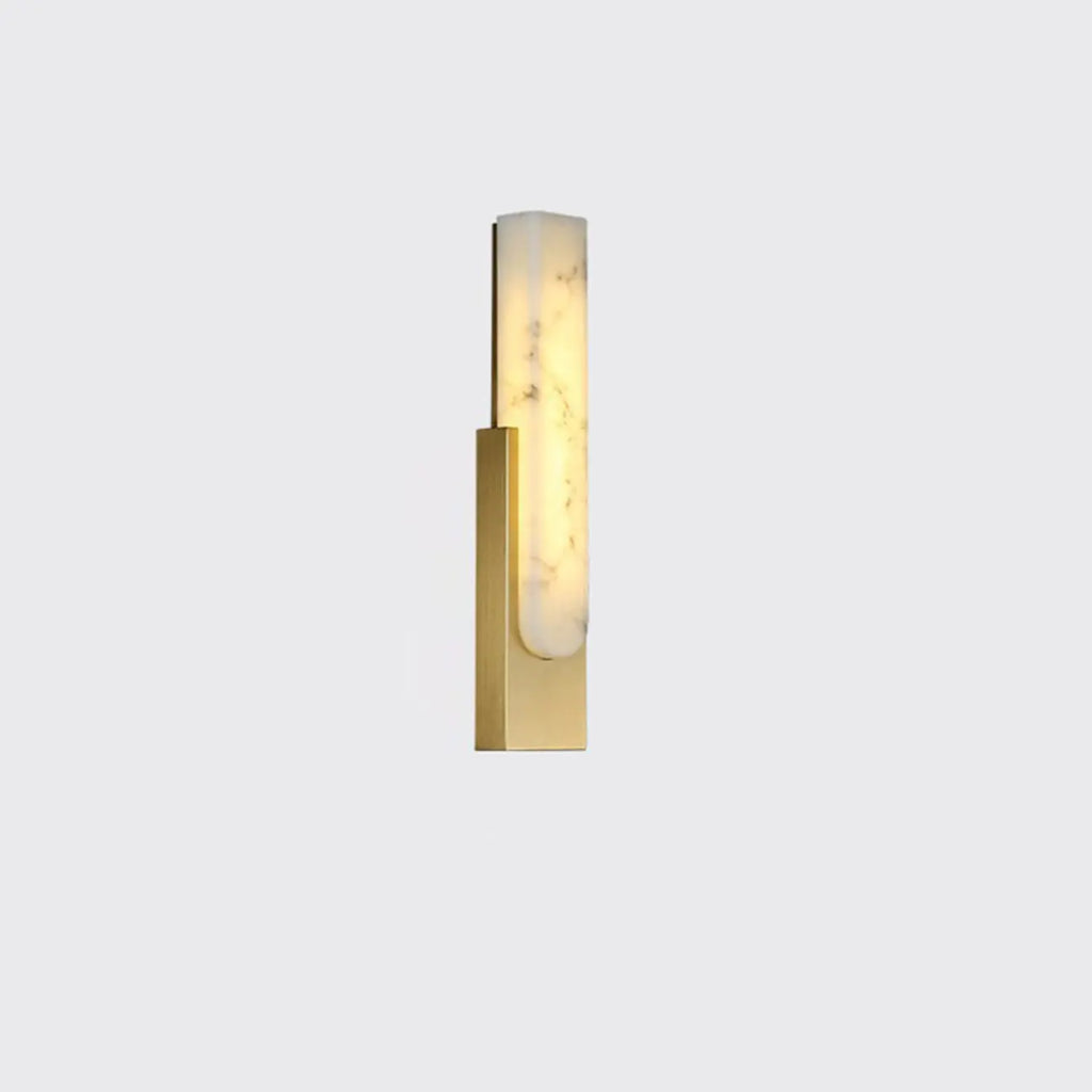 Modern White Stone Metal Wall Sconce Warm Light LED