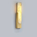Modern White Stone Metal Wall Sconce Warm Light LED