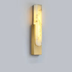 Modern White Stone Metal Wall Sconce Warm Light LED