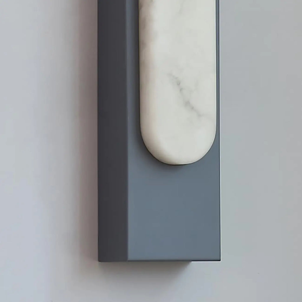 Modern White Stone Metal Wall Sconce Warm Light LED