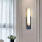 Modern White Stone Metal Wall Sconce Warm Light LED