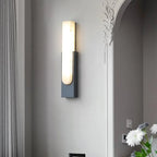 Modern White Stone Metal Wall Sconce Warm Light LED