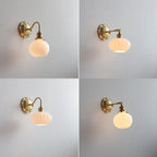 Classical Gold Floral Base White Glass Shade Wall Sconce