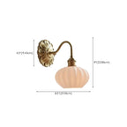 Classical Gold Floral Base White Glass Shade Wall Sconce