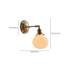 Classical Gold Floral Base White Glass Shade Wall Sconce