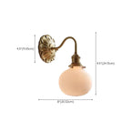 Classical Gold Floral Base White Glass Shade Wall Sconce