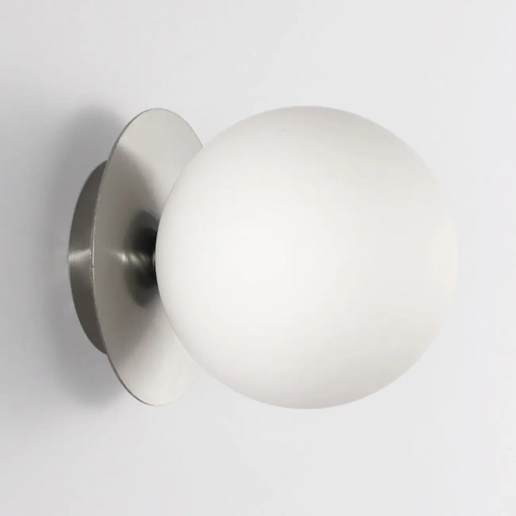 Modern Frosted Glass White Globe Round Wall Sconce