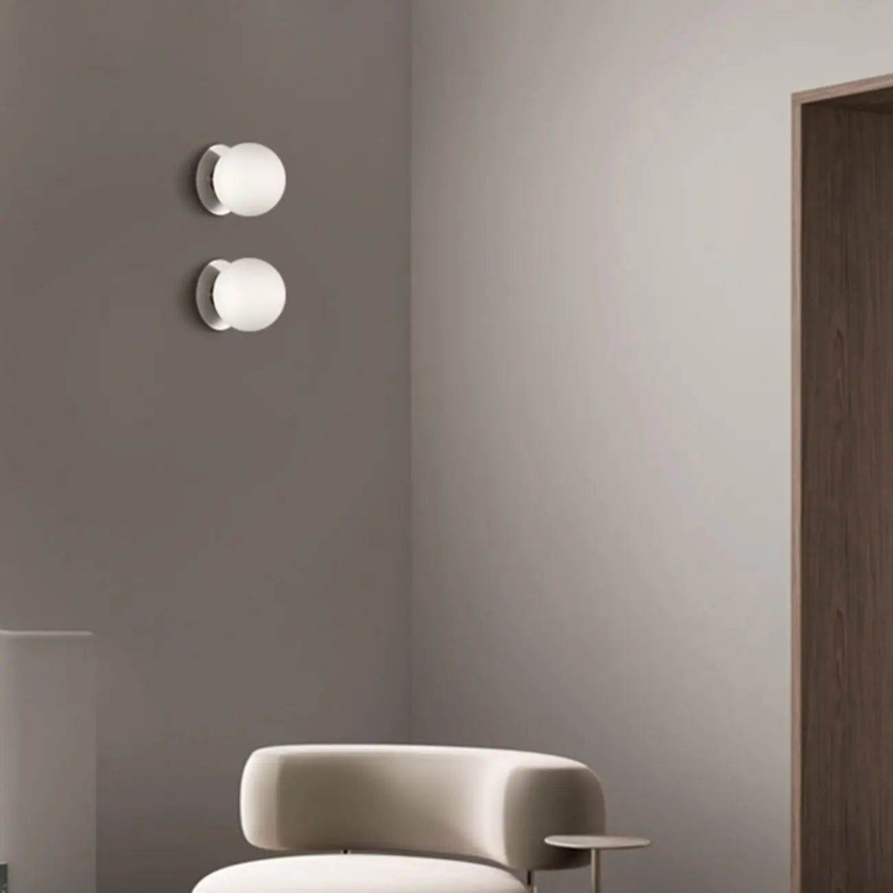 Modern Frosted Glass White Globe Round Wall Sconce