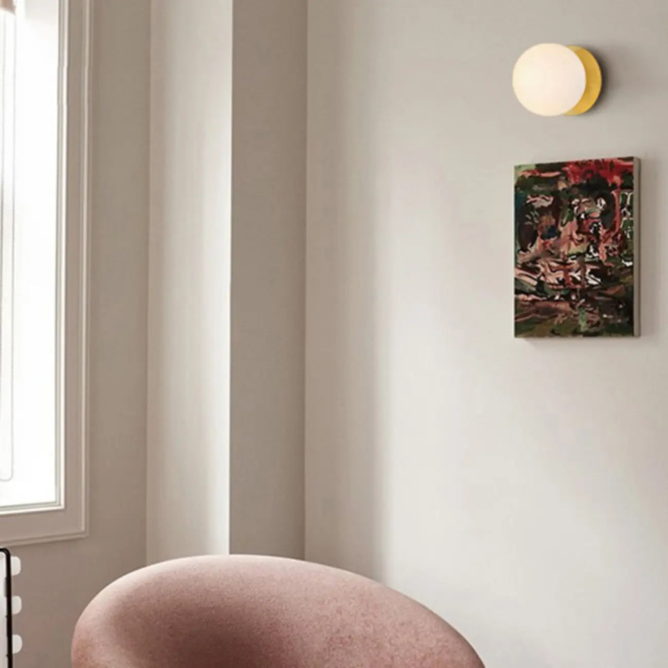 Modern Frosted Glass White Globe Round Wall Sconce