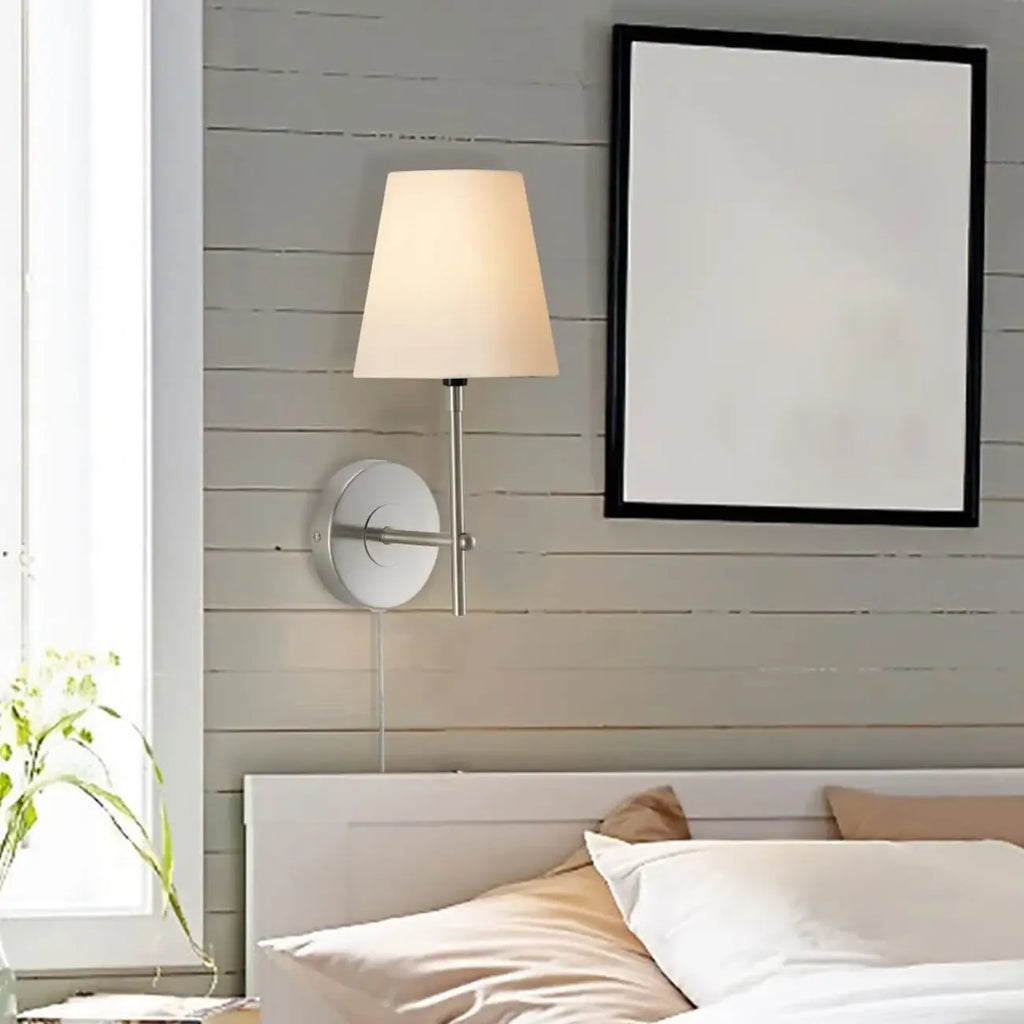 Contemporary Simplicity Metal Fabric Wall Sconce