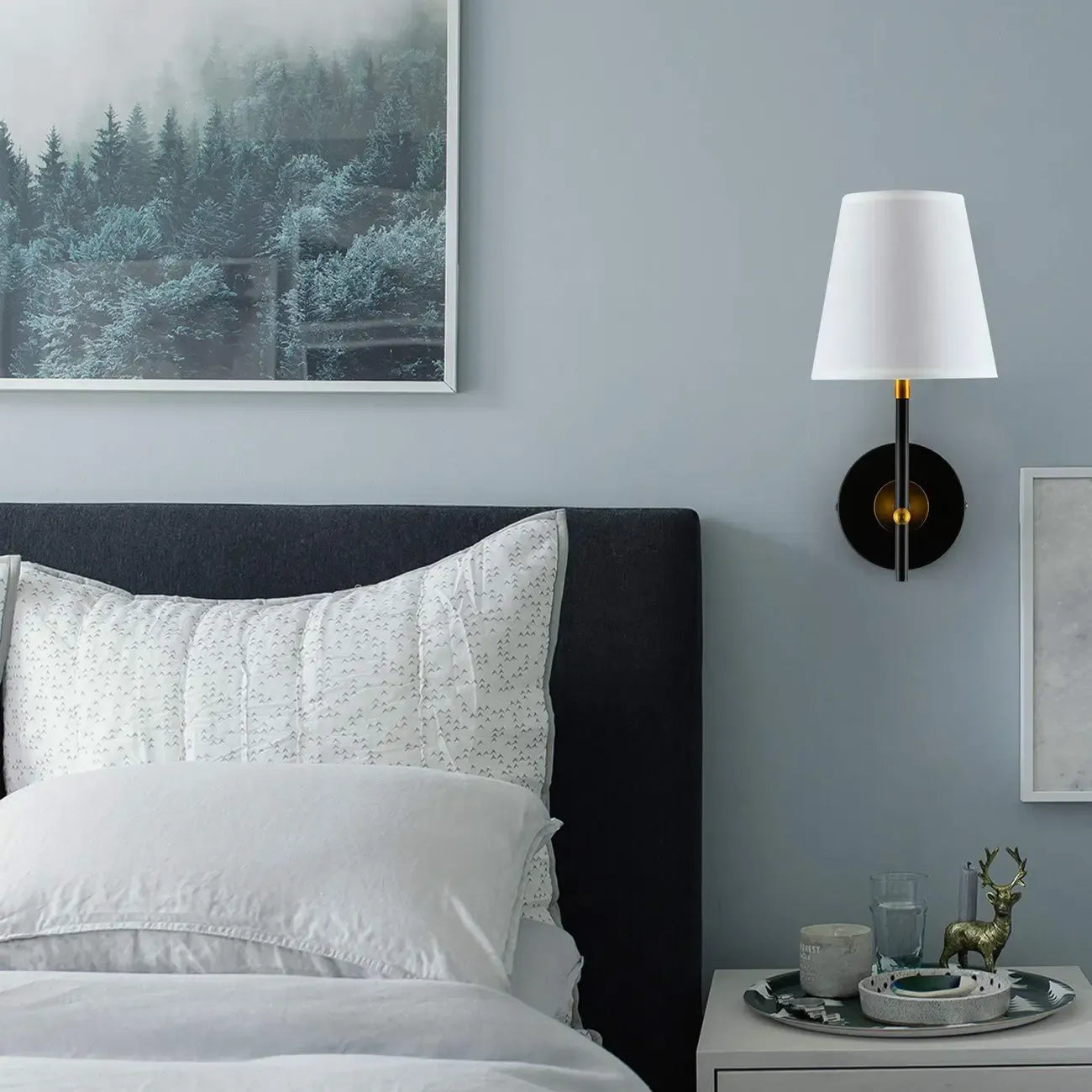 Contemporary Simplicity Metal Fabric Wall Sconce