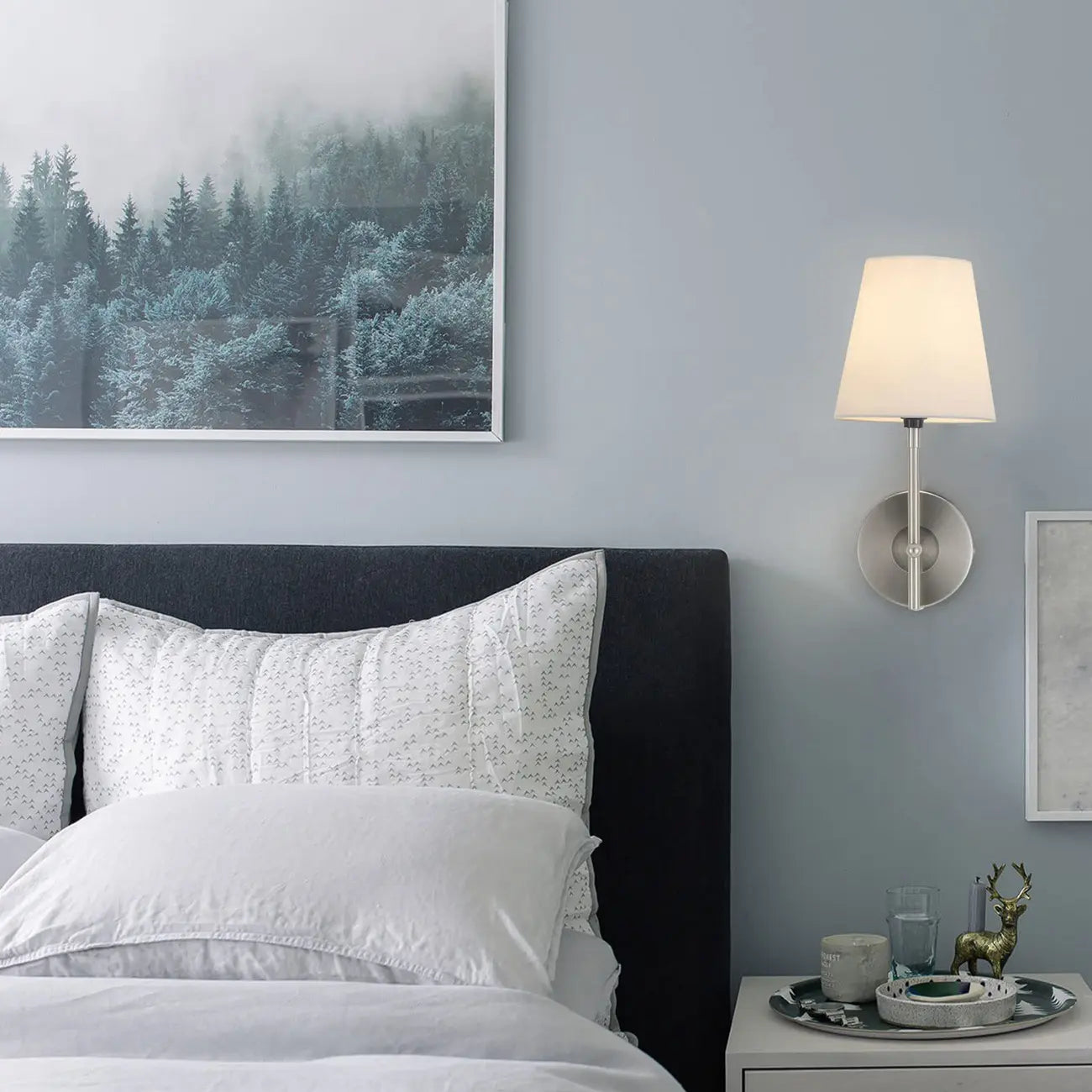 Contemporary Simplicity Metal Fabric Wall Sconce