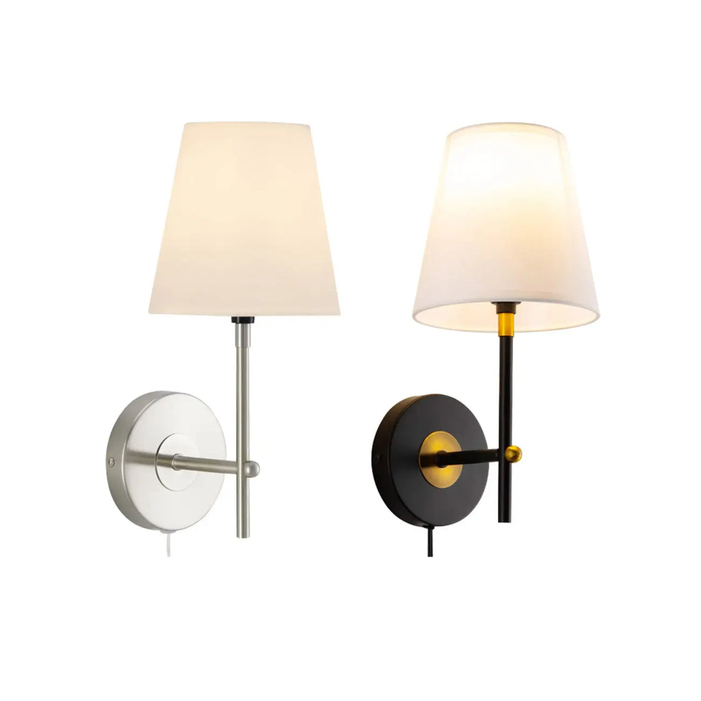 Contemporary Simplicity Metal Fabric Wall Sconce