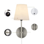 Contemporary Simplicity Metal Fabric Wall Sconce