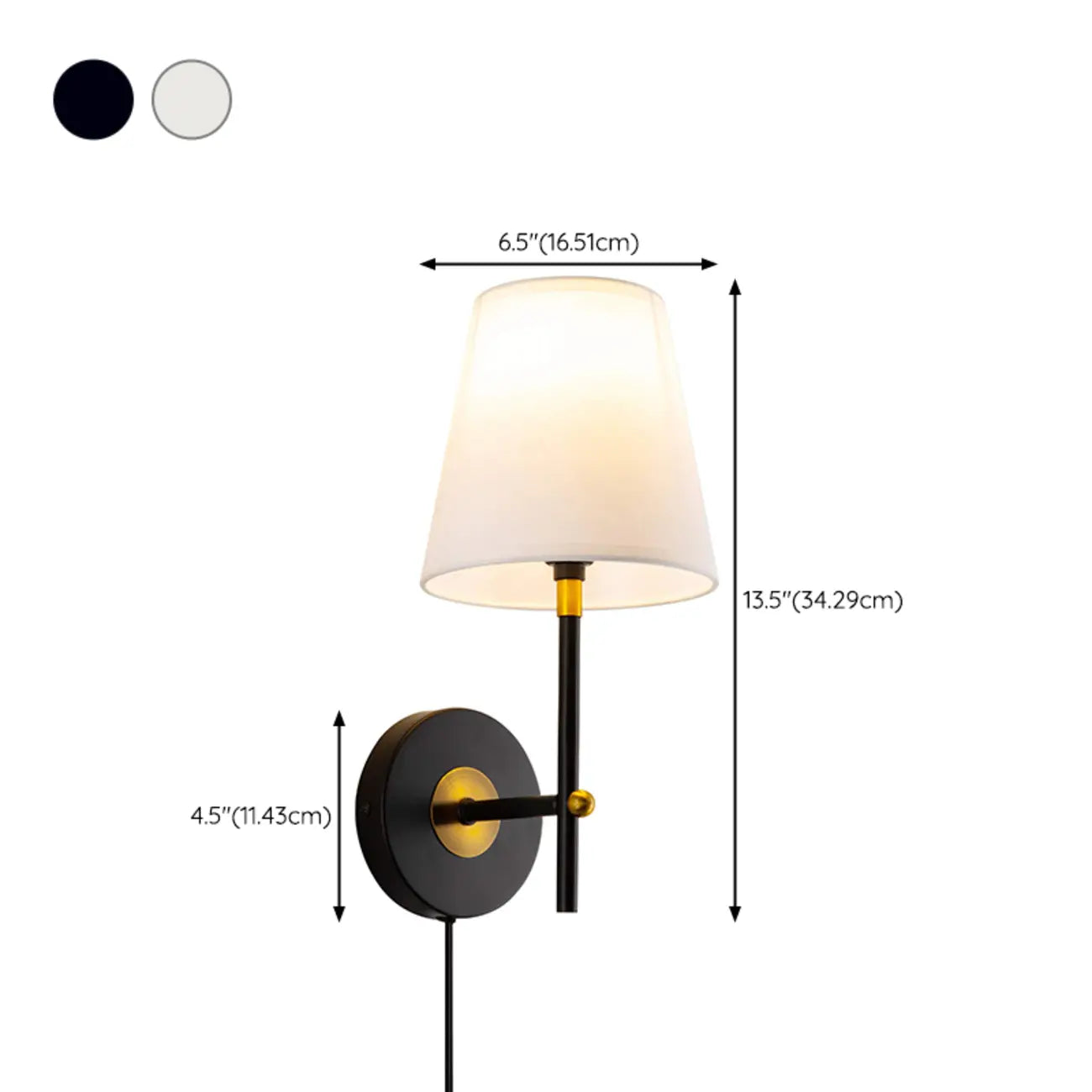 Contemporary Simplicity Metal Fabric Wall Sconce