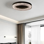 Circular Black Flush LED Ceiling Light for Residential Use