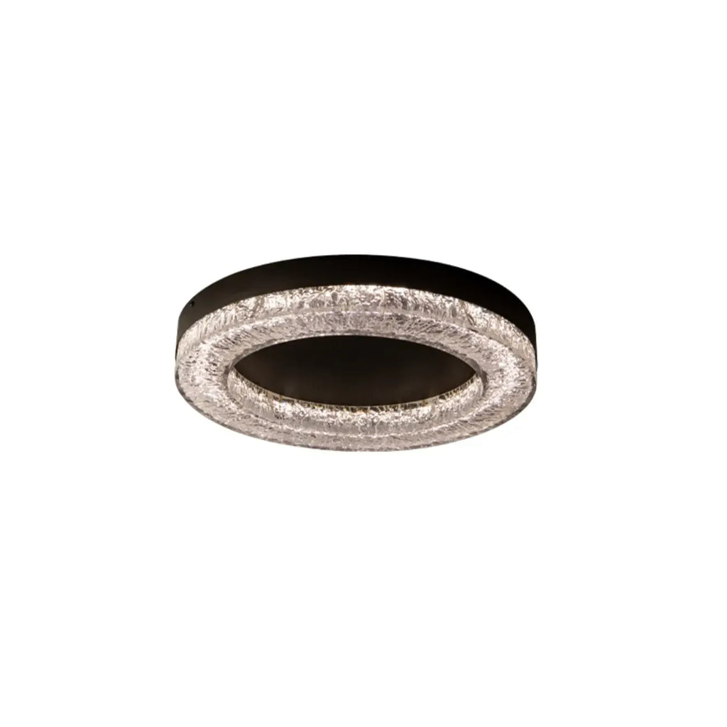 Circular Black Flush LED Ceiling Light for Residential Use