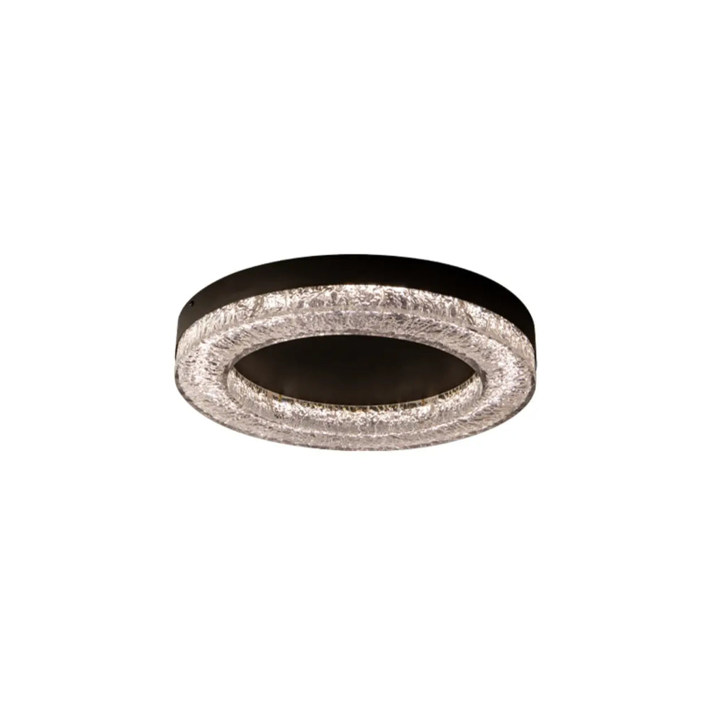 Circular Black Flush LED Ceiling Light for Residential Use