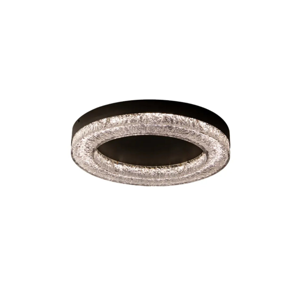 Circular Black Flush LED Ceiling Light for Residential Use