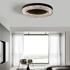 Circular Black Flush LED Ceiling Light for Residential Use