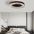 Circular Black Flush LED Ceiling Light for Residential Use