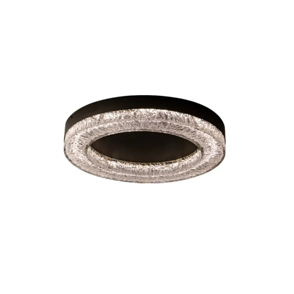 Circular Black Flush LED Ceiling Light for Residential Use