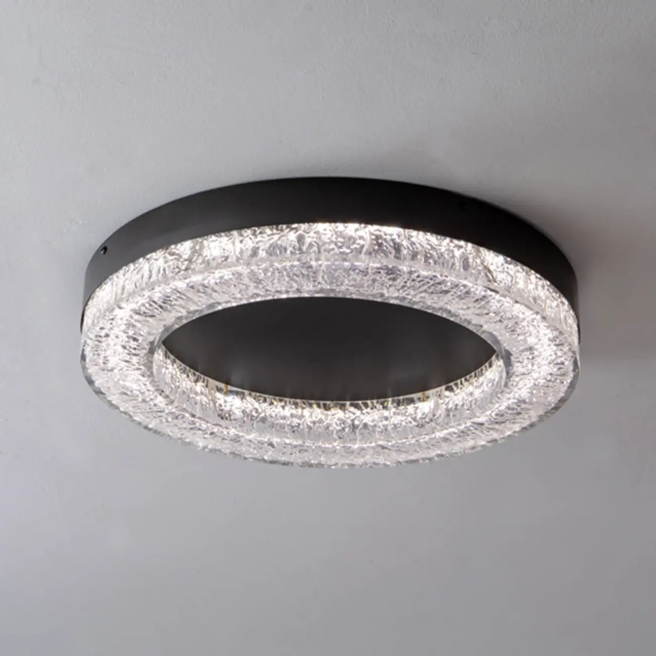 Circular Black Flush LED Ceiling Light for Residential Use