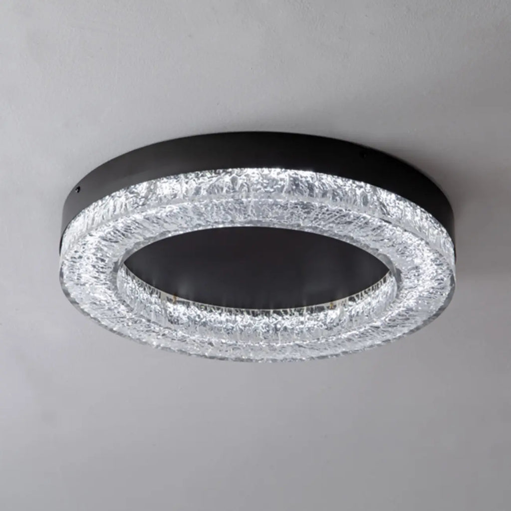 Circular Black Flush LED Ceiling Light for Residential Use