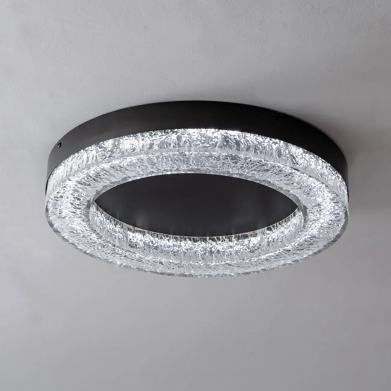 Circular Black Flush LED Ceiling Light for Residential Use