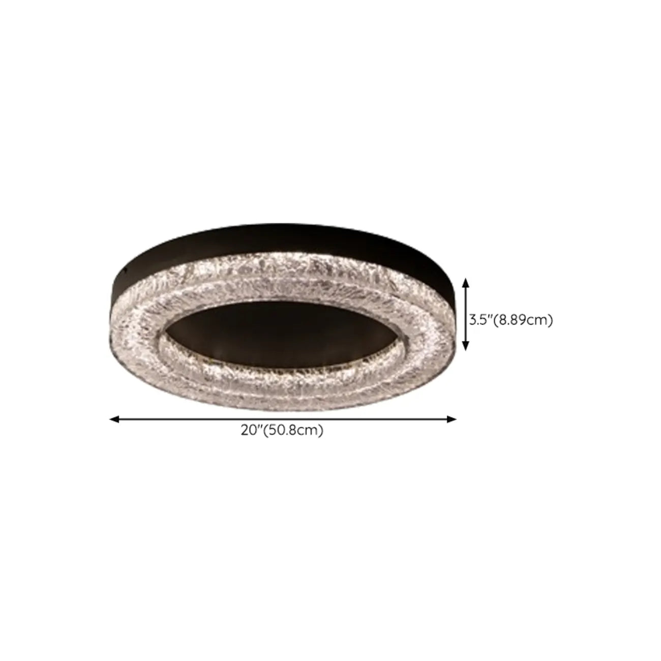 Circular Black Flush LED Ceiling Light for Residential Use