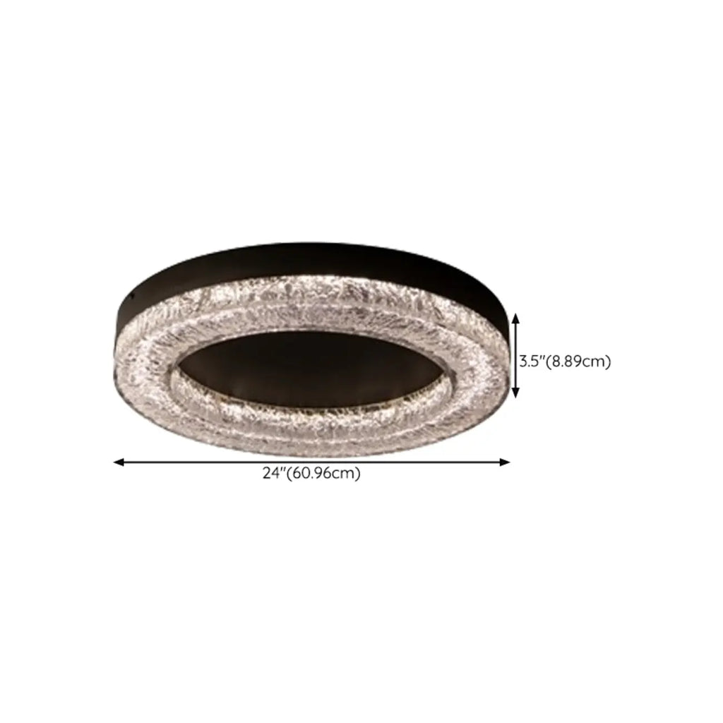 Circular Black Flush LED Ceiling Light for Residential Use
