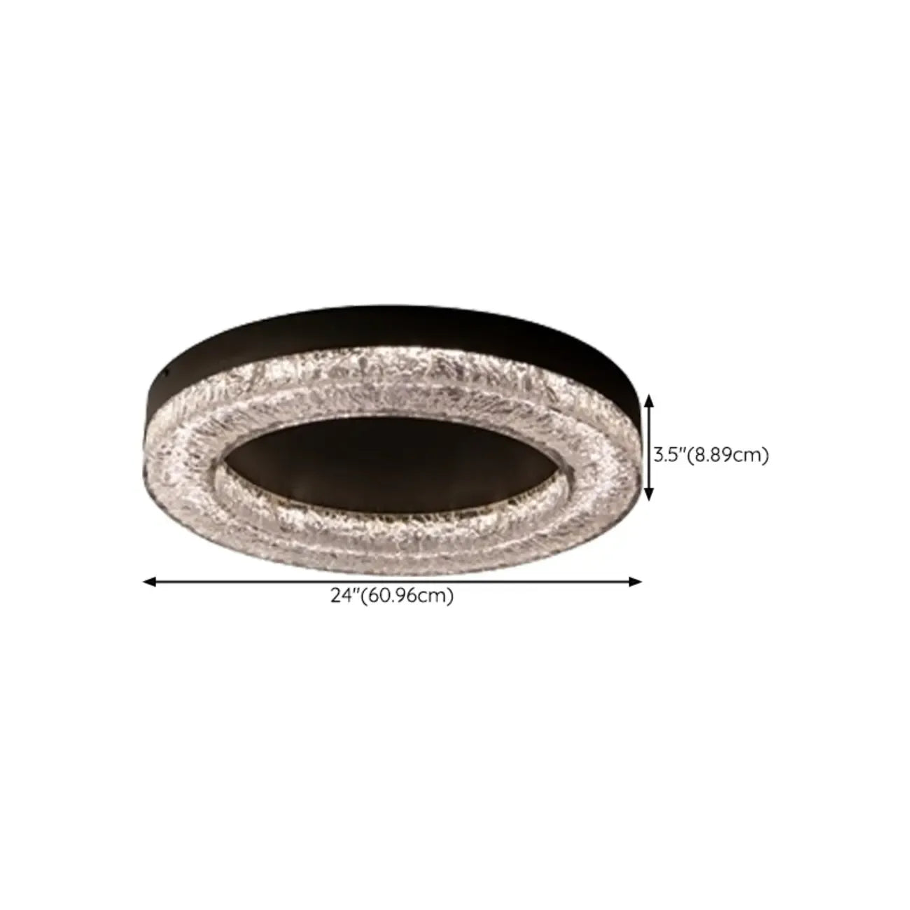 Circular Black Flush LED Ceiling Light for Residential Use