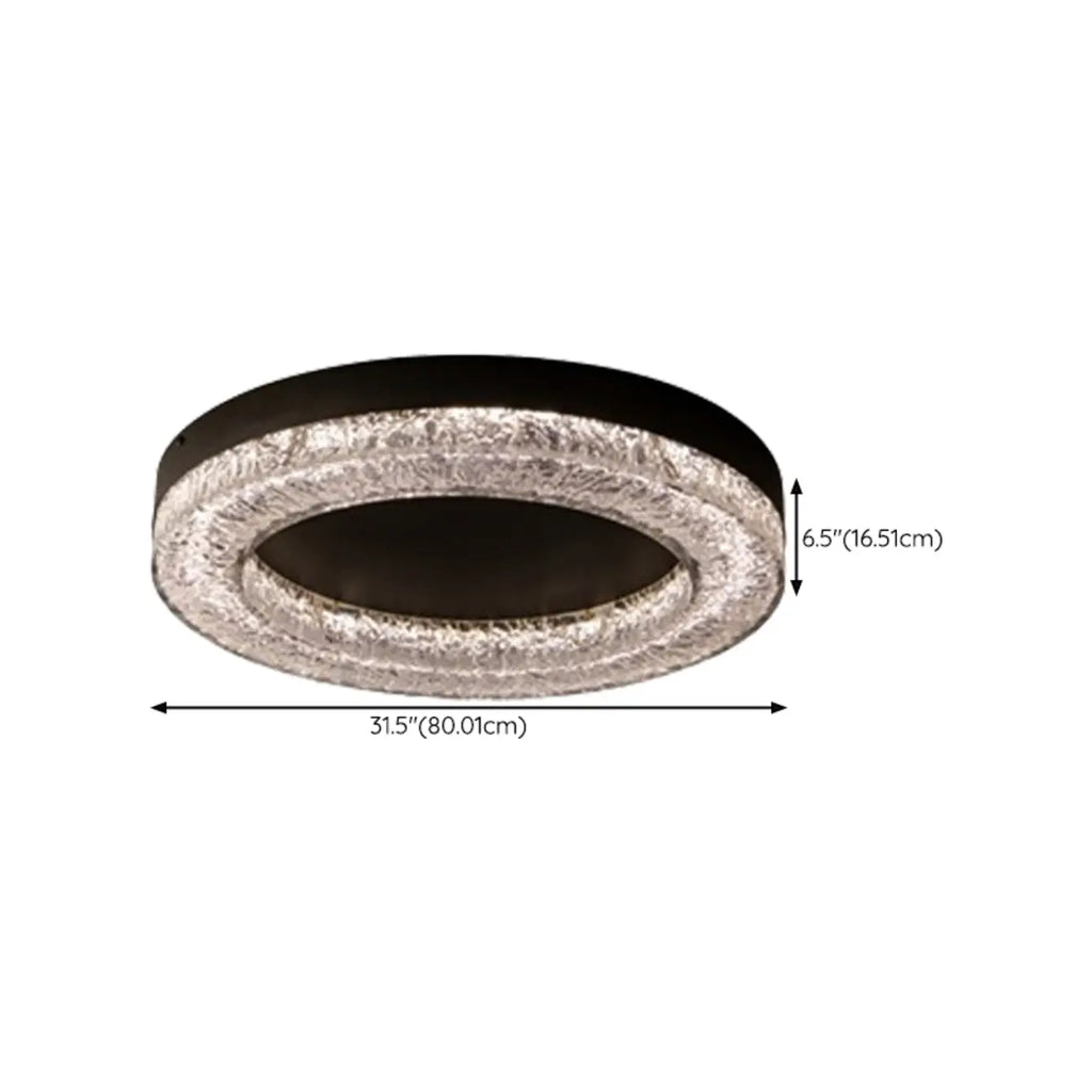Circular Black Flush LED Ceiling Light for Residential Use