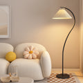 Modern Pleated Fabric White Metal 61 Floor Lamp