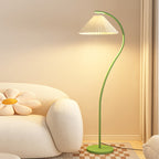 Modern Pleated Fabric White Metal 61 Floor Lamp
