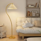 Modern Pleated Fabric White Metal 61 Floor Lamp
