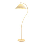 Modern Pleated Fabric White Metal 61 Floor Lamp