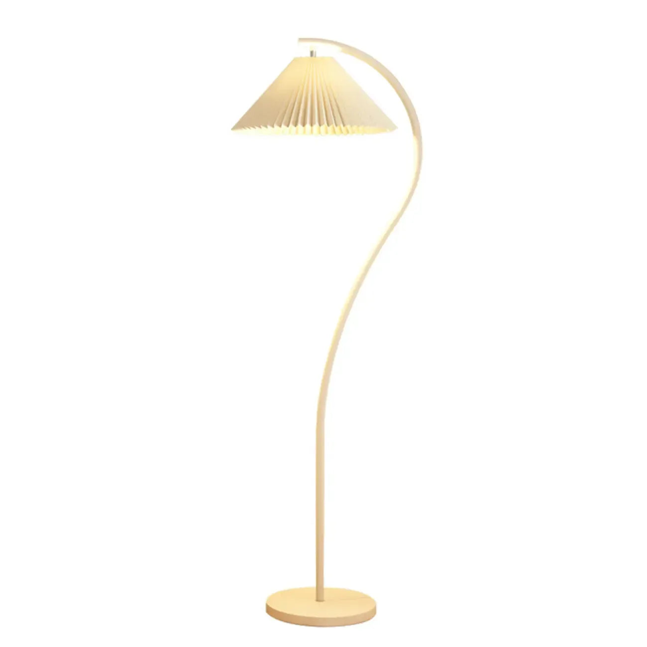 Modern Pleated Fabric White Metal 61 Floor Lamp