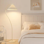 Modern Pleated Fabric White Metal 61 Floor Lamp