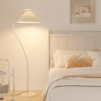 Modern Pleated Fabric White Metal 61 Floor Lamp