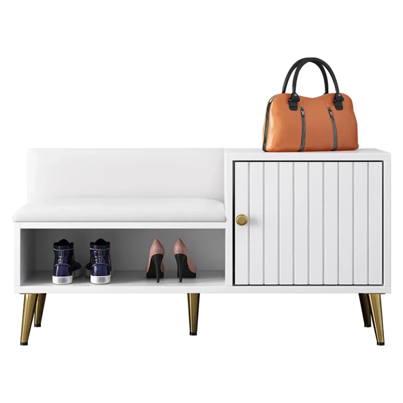Entryway Shoe Storage Bench with Cushioned Seat