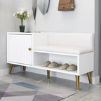 Entryway Shoe Storage Bench with Cushioned Seat