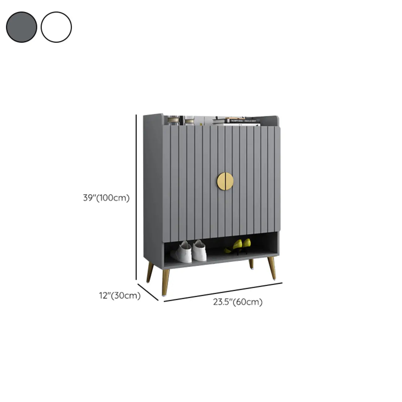 Entryway Shoe Storage Bench with Cushioned Seat