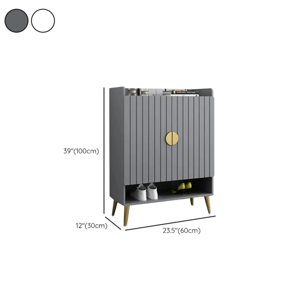 Entryway Shoe Storage Bench with Cushioned Seat