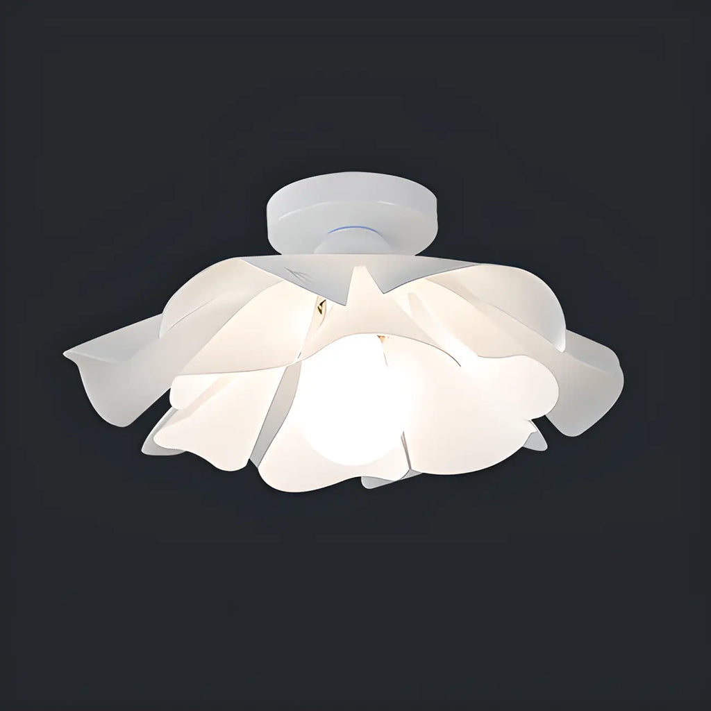 Elegant Floral LED Semi Flush Ceiling Light for Bedroom